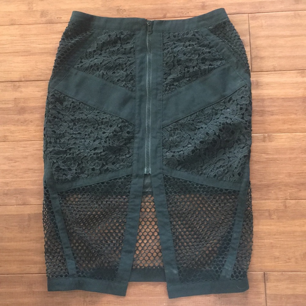 Rumour Boutique Lace & Mesh Midi Skirt